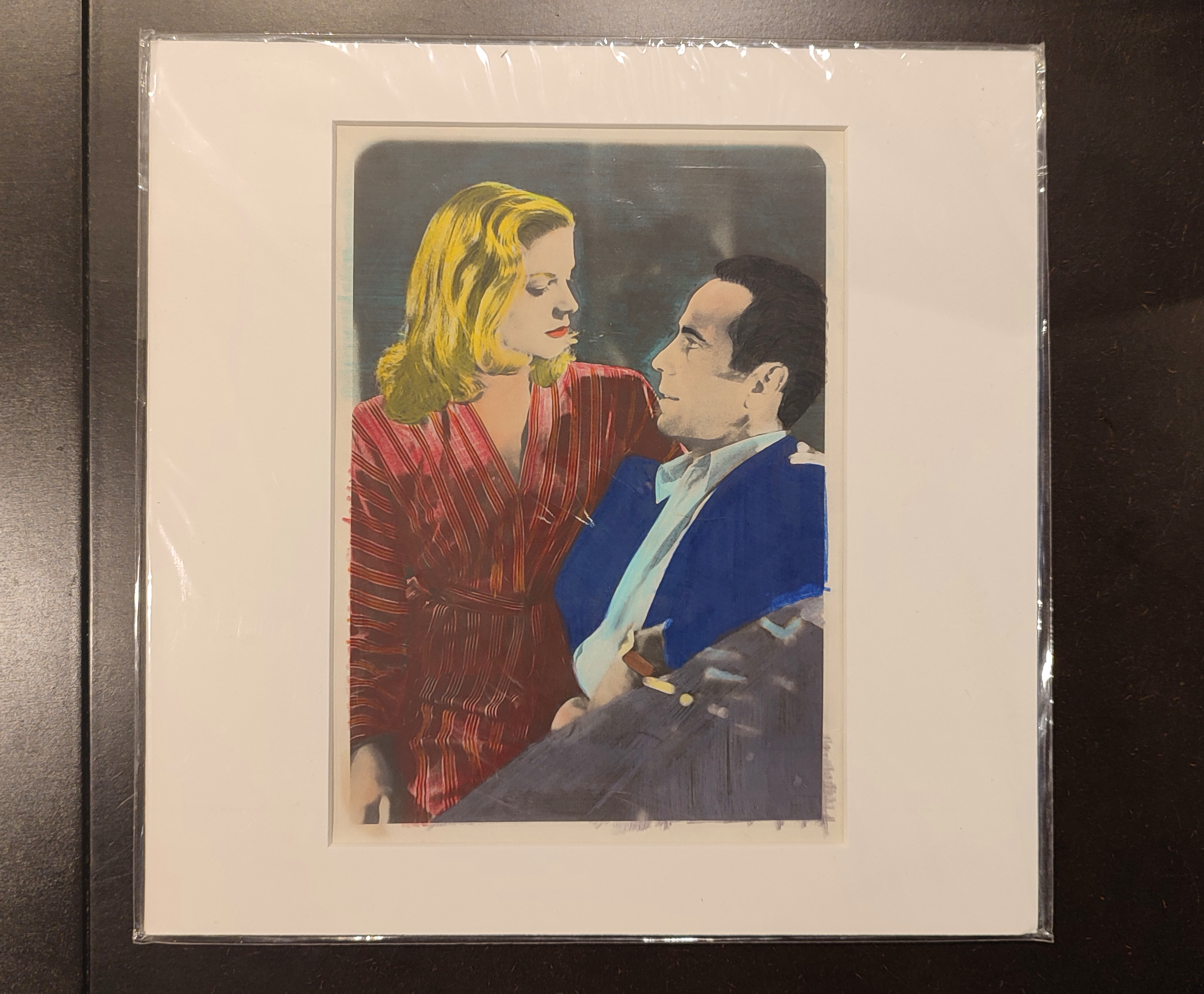 Portrait colorié de Lauren Bacall et Humphrey Bogart