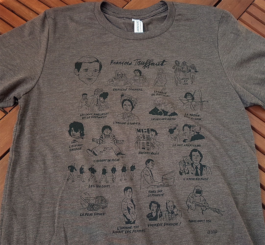 François Truffaut - T-shirt Collector par Nathan Gelgud