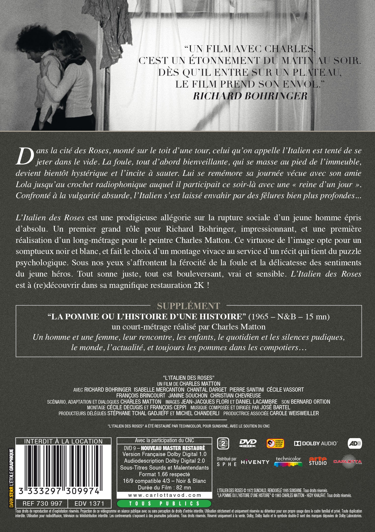 L'Italien des Roses de Charles Matton - Carlotta Films - La Boutique